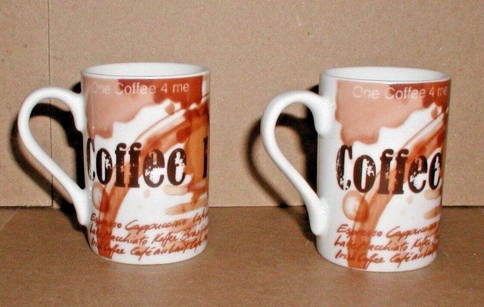 Taza Mini Express de porcelana 2 KONITZ blanca con escritura marrón, palabras nueva en caja Foto 2 de 4