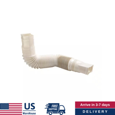 Expandable Flex Drain Downspout Extension 25-55  Rain Pipe Spout Gutter, Stone