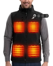 ARRIS Men's Heated Fleece Vest with Battery, Size Adjustable 8 Heating Zone Vest
