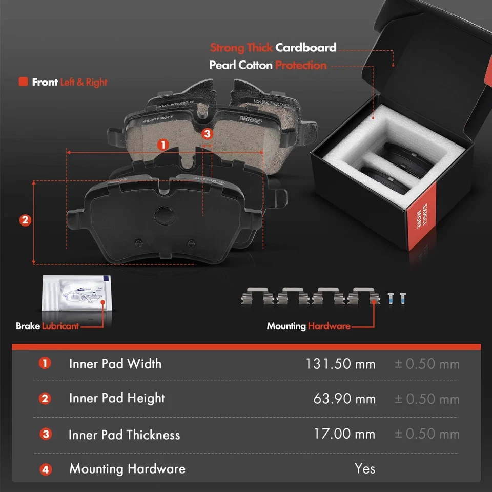 12 piezas de rotores de freno perforados delanteros y traseros y pastillas de cerámica para Mini Cooper Countryman Foto 4 de 4