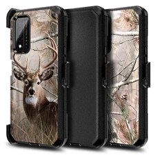 For T-Mobile REVVL V PLUS 5G Case Belt Clip Holster Phone Cover + Tempered Glass