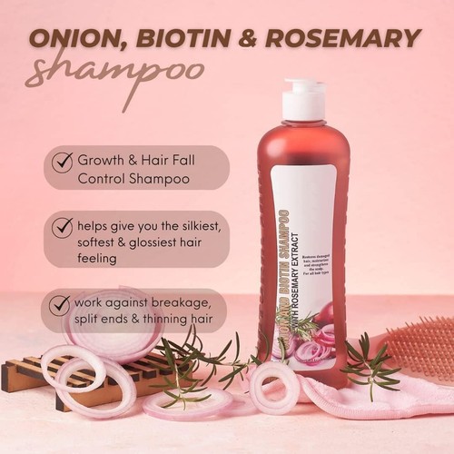 Champú y tratamiento de biotina de cebolla y romero para cabello más fuerte - Foto 7 di 7
