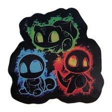 Pokemon Bulbasaur, Charmander,  Squirtle Neon Sticker Waterproof Decal 1.75"