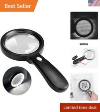 Large Lens Handheld Magnifier with 12 LEDs - Perfect for Seniors' Reading Needs