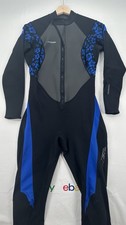 XCEL Hawaii Womens Size 10 Full Wetsuit Black Blue Floral Long Sleeve 0231