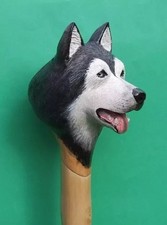 wooden walking stick hand carved dog wooden walking cane Gift