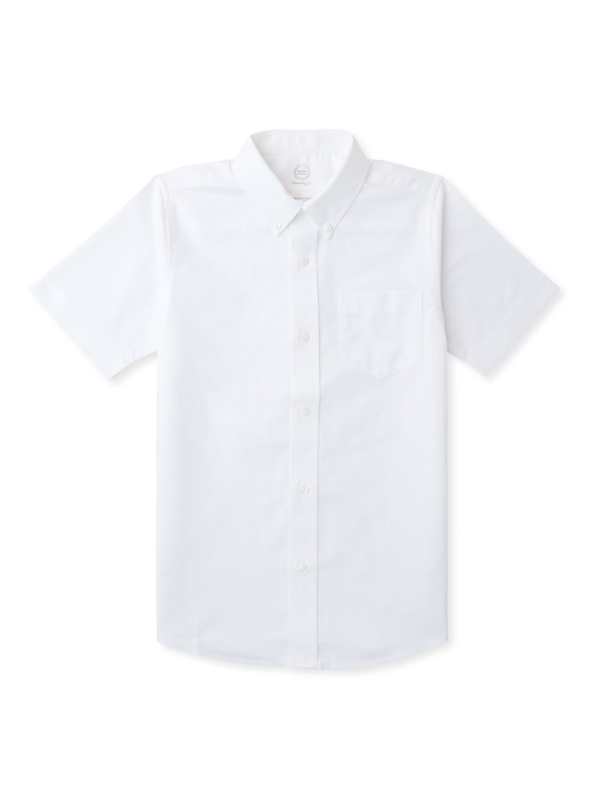 Wonder Nation Boys School Uniform te   Button-Up Oxford Shirt Size S Whitw ---B4