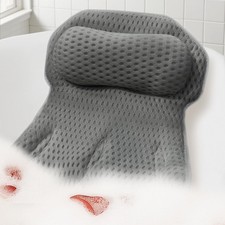 Bathtub Pillow Headrest Neck Back Support with Suction Cups for Spa Bathtub