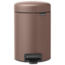 Brabantia newIcon Pedal Bin 3 Litre Plastic Bucket White Green Grey Taupe Black