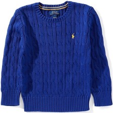 Boys Polo Ralph Lauren Cable Knit Pullover Crew Neck Sweater