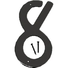 Hy-Ko 4 In. Satin Black Number 8 BK-40/8 Hy-Ko BK-40/8 029069313081 Metal Black