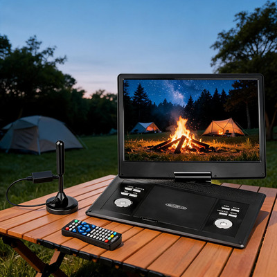 Reflexion DVD1424 Tragbarer DVD-Player 14 Zoll DVB-T2 HD USB MicroSD PVR Gamepad