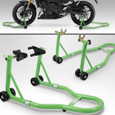 Motorradständer Motorradheber Transportständer Vorn+Hinten Grün BITUXX