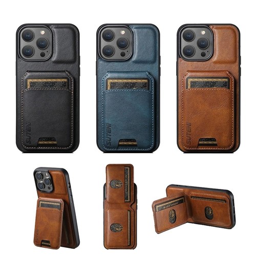 PU Leather Phone Case Credit Card Holder Slots for iPhone 16 Pro Max Plus