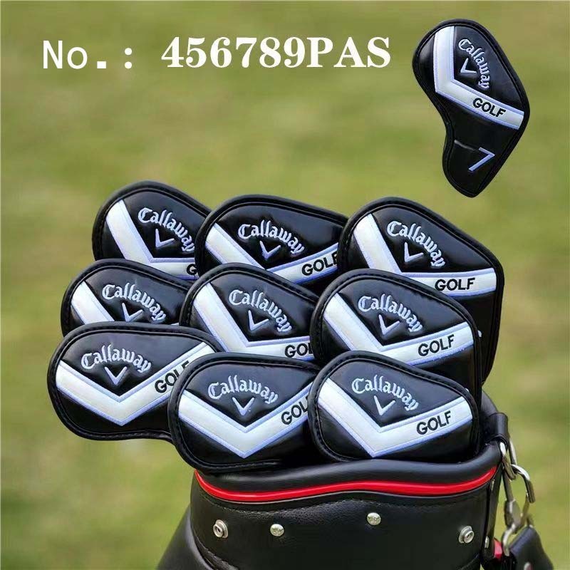 9Pcs Golf Iron Headcovers For Callaway 4-9ASP Golf Covers Case Leather Magnetic