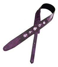 DEEP PURPLE - GUITAR STRAP ECO LEATHER Adjustable - Length 1.4 m