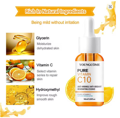 YOUNGCOME Vitamin C face serum with Glycerin. Brighting - moisturizing formula.