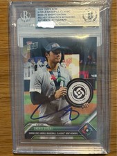 Shohei Ohtani 2023 Topps Now WBC MVP Autograph Card BGS Authenticated From Japan