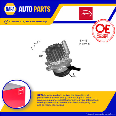 Water Pump fits VW TIGUAN 5N 2.0D 07 to 18 Coolant 03L121011 03L121011C Apec New