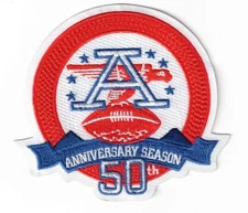 American Football League AFL 50th Embroidered 4in Iron / Sew-On Patch