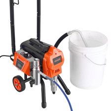1500W Stand Airless Paint Sprayer - 3300PSI High Pressure, Includes Cart, Cleani