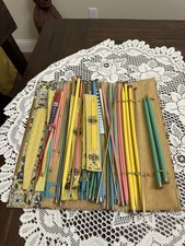 Vintage Huge Lot of Knitting Needles With Victorian Style Case