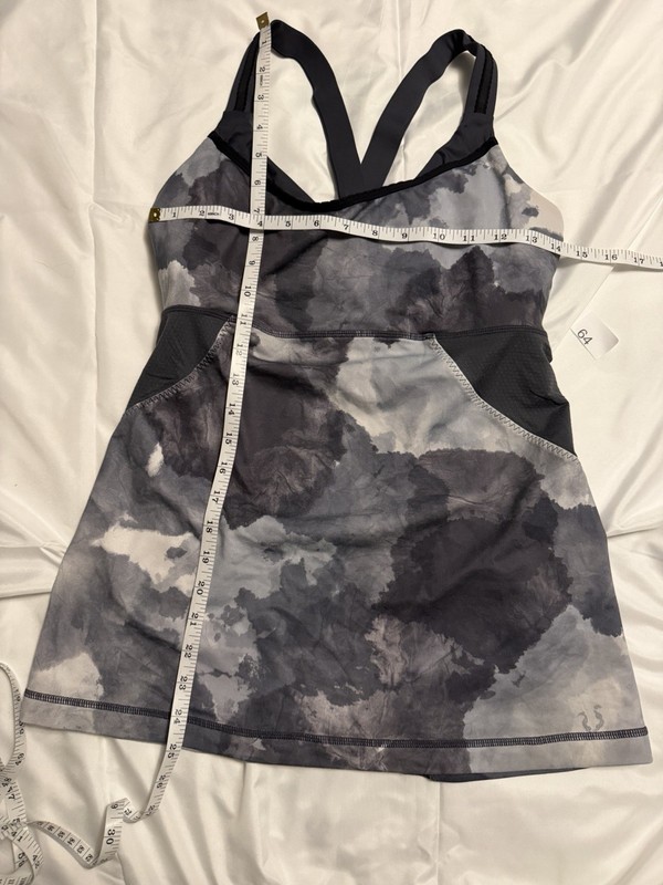 Lululemon Women’s Cool Racerback Gray/Black Racerback Scoop Tank Built-In Bra 6