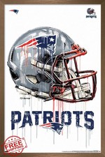 Trends NFL New England Patriots Drip Helmet 20 Wall Poster Framed