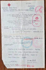 Guernsey German Red Cross Message 23/04/41 to UK with Paris censor h/s