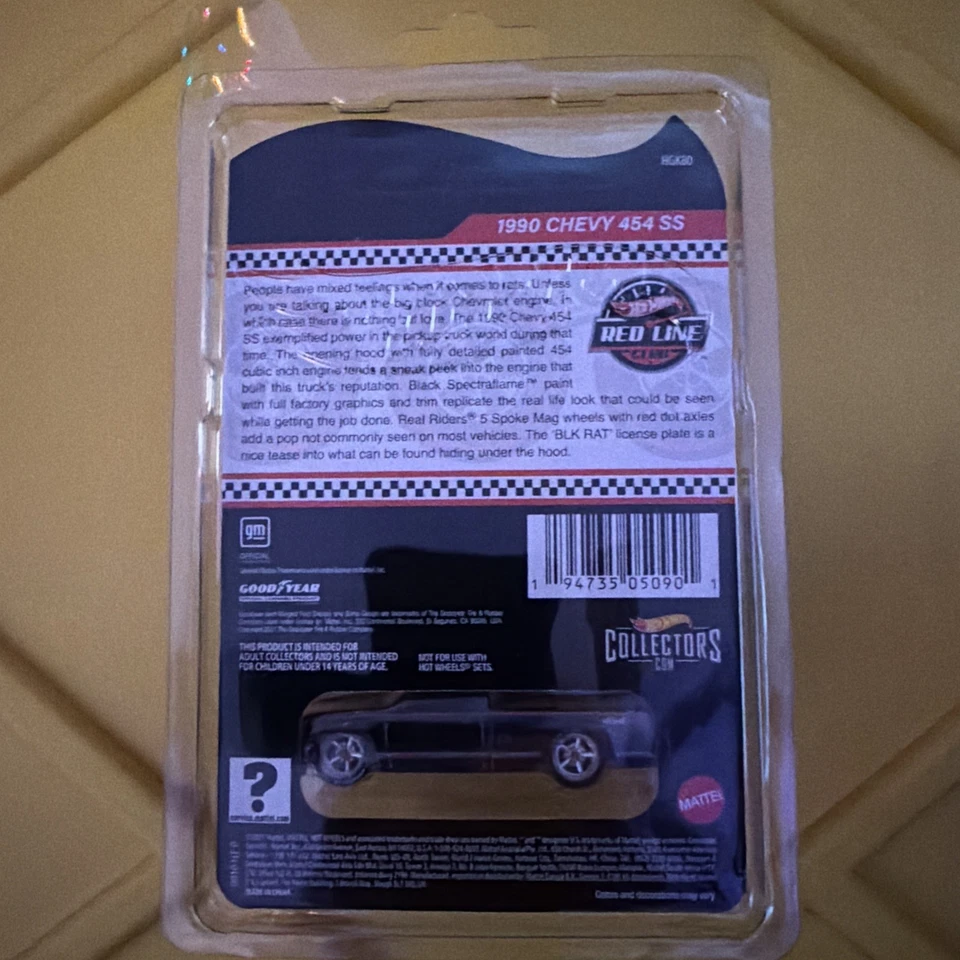 Camión Chevy 454 SS 2022 Hot Wheels Red Line Club negro 1990 RLC Foto 2 de 2