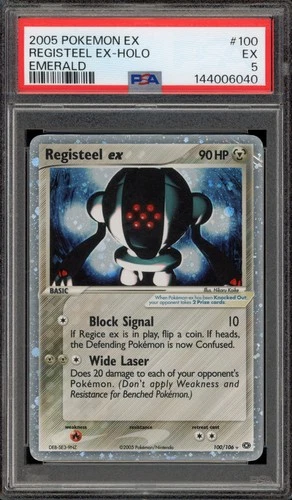 Pokemon Registeel ex EX Emerald Holo Ultra Rare #100 PSA 5