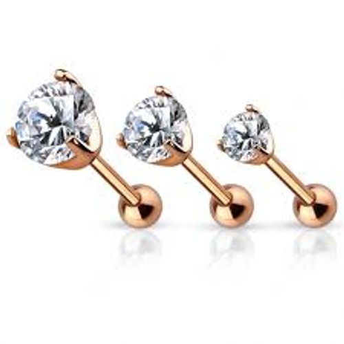 Barbell Per Piercing In Acciaio Chirurgico 316L - Con Sfera E Cristalli, Colori A Scelta, Lunghezze Da 10 A 20mm