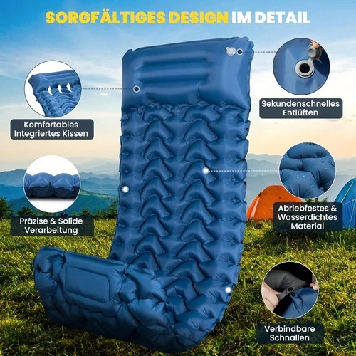 Blue Inflatable Camping Mat 193 x 68 x 8 cm, photo 2