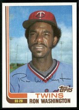 1982 Topps Traded Ron Washington Rookie Card #124T ~ NM-MT ~. rookie card picture