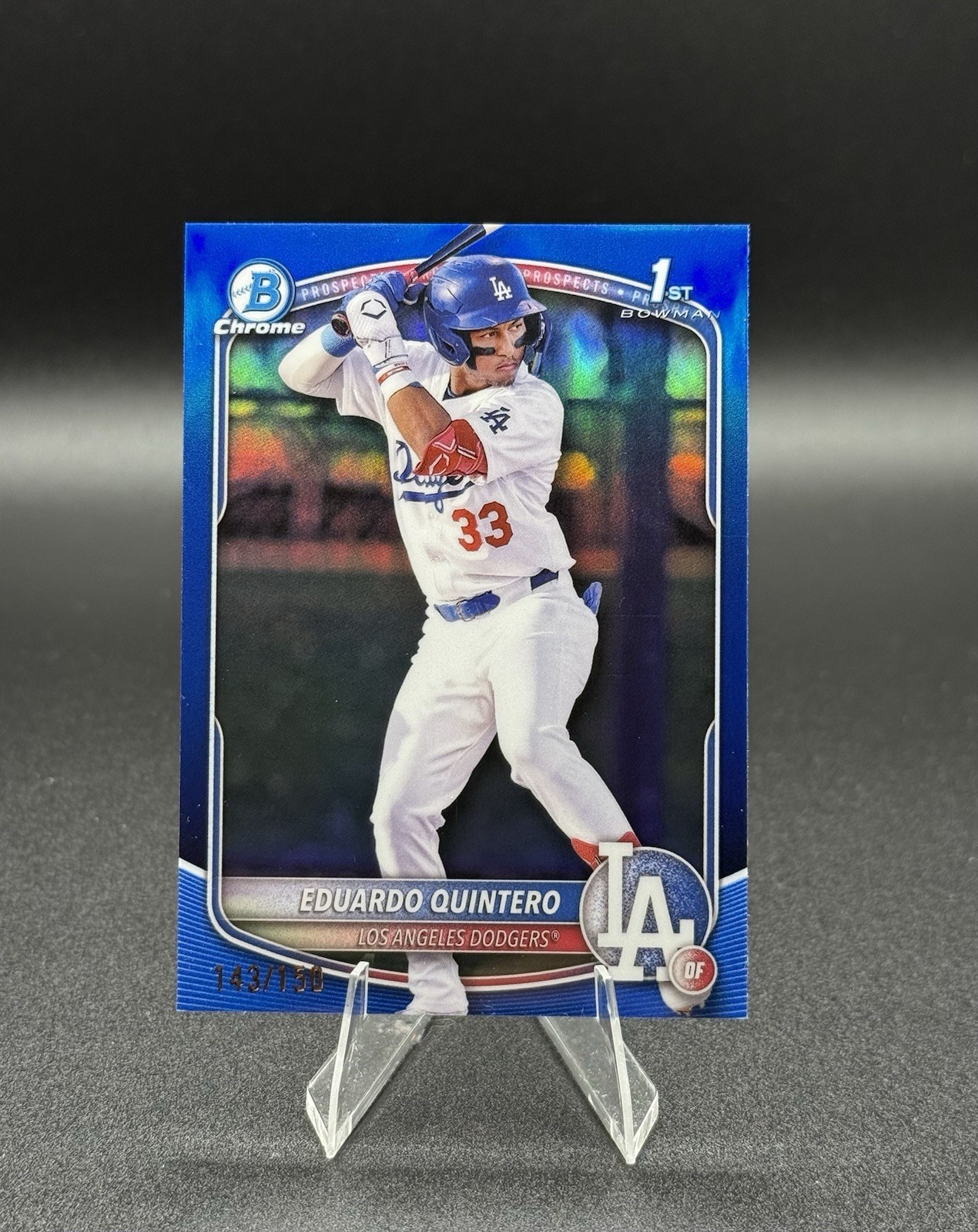2025 Bowman - Chrome Prospects Eduardo Quintero #BCP-115 Blue Refractor /150 (RC