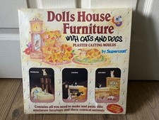 Dolls House Furniture with Cats & Dogs - Plaster Casting Moulds Kit by Supercast