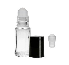 5ml Perfume Bottles. Clear Glass Roller Bottle, Mini Roll On, 1/6 oz Empty 72 pk