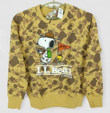 Todd Snyder LL Bean Snoopy Sweatshirt Mens Small Brown Camo Woodstock USA Made