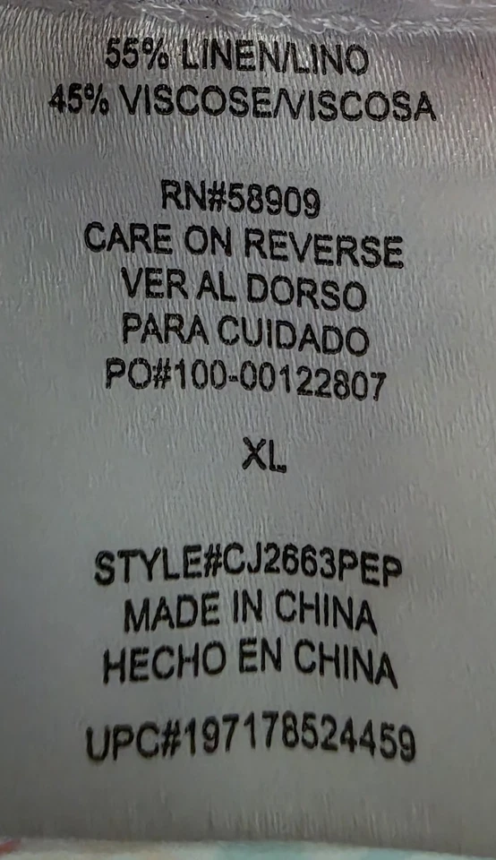 Camisa Top Blusa Copper Key Mujer Talla XL X Grande Sin Mangas Cuello en V Lino Foto 3 de 4