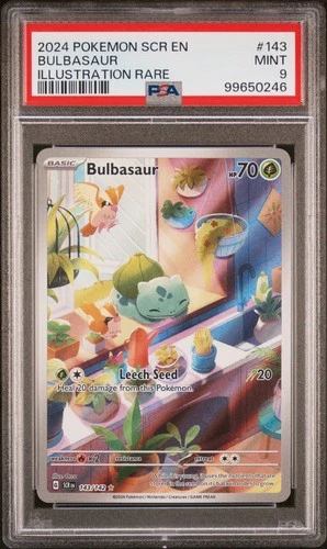 2024 POKEMON SCR EN-STELLAR CROWN ILLUSTRATION RARE #143 BULBASAUR PSA 9