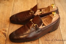 Gucci Brown Leather Brass Horse Bit Loafers Shoes Men's UK 8 US 9 EU 42