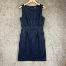 Tahari Arthur S Levine Dress Womens 6 Blue Metallic Sleeveless Textured- 3782