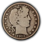 1913 50c Barber Silver Half Dollar - Good/VG Key Date - SKU-H3884