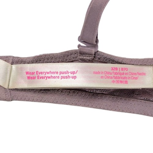 Victoria's Secret Wear Everywhere Push Up Bra Womens Size 32B Mauve Animal Print - Picture 4 of 4