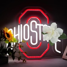 Football Neon Signs for Wall Decor University Football Team Neon Lights for B...