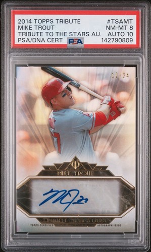 2014 Topps Tribute /24 Mike Trout AUTO 10 PSA