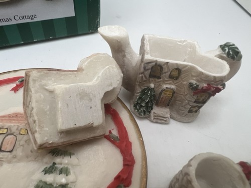 Juego de té vintage miniatura de casa de Navidad 1995 - Imagen 4 de 5