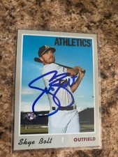 Skye Bolt Signed 2019 Topps Heritage Auto Oakland Athletics A's # 615