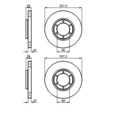 2x Bosch 0 986 478 596 Bremsscheibe für Opel Frontera A Sport Isuzu Trooper I