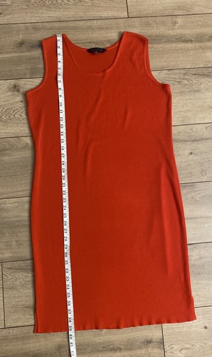 MING WANG Scoop Neck Sleeveless Knit Dress In Red-Orange Size L Large - Picture 6 of 8